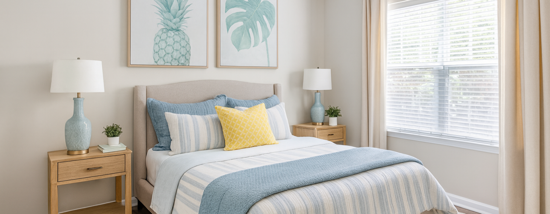 Staged apartment bedroom